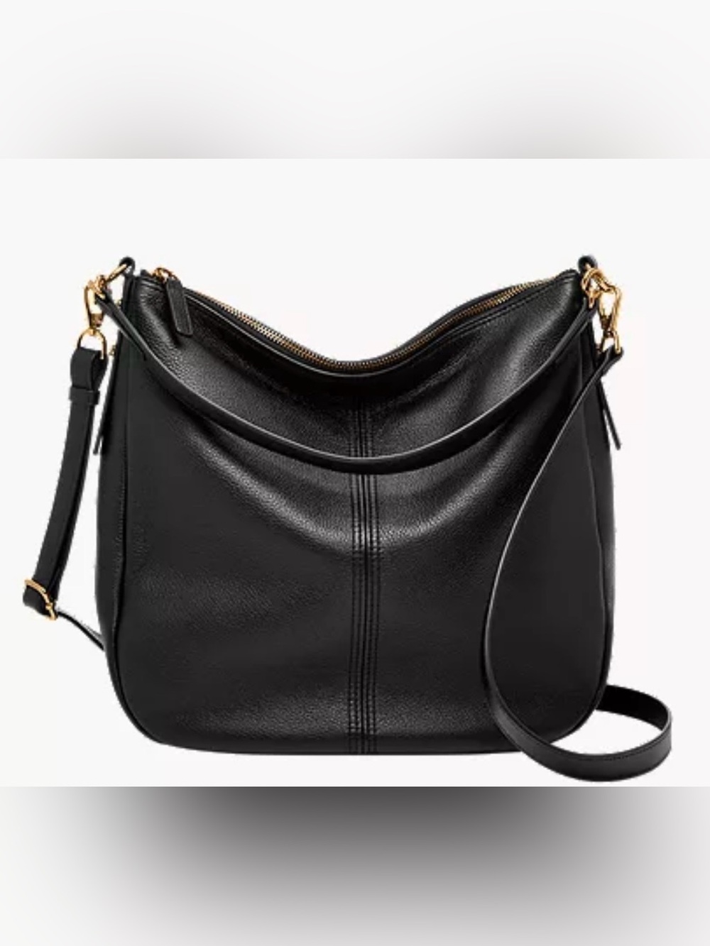 Fossil Jolie Black Leather Hobo Bag